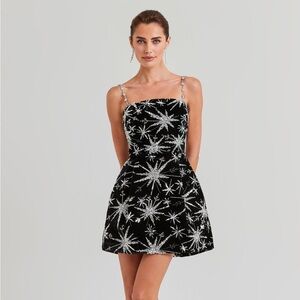 NADINE MERABI Stella Star Dress in Black XS